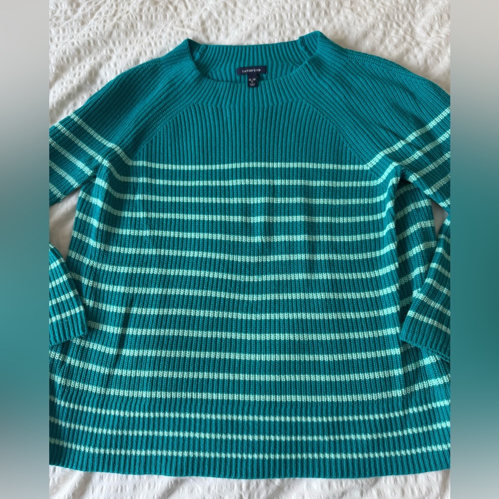 Lands' End Ribbed Knit Pullover Sweater